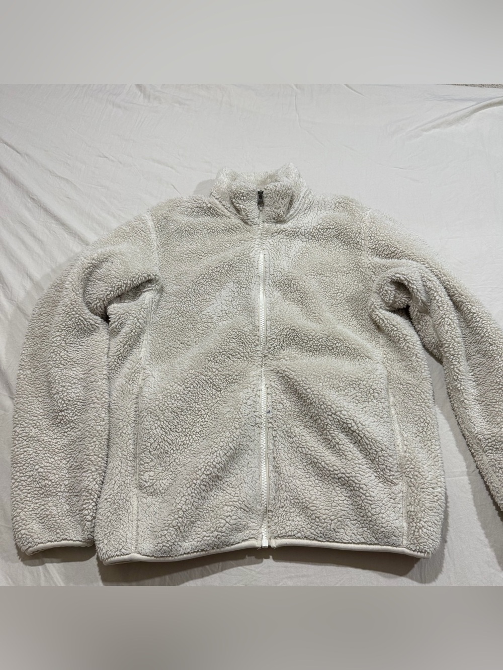 Uniqlo | Cozy Women's Teddy Fleece Jacket - Cream